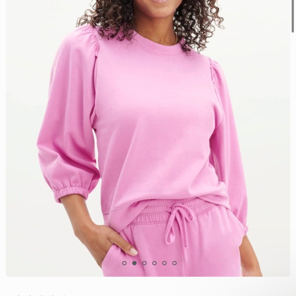 Eco fleece bubble sleeve pullover